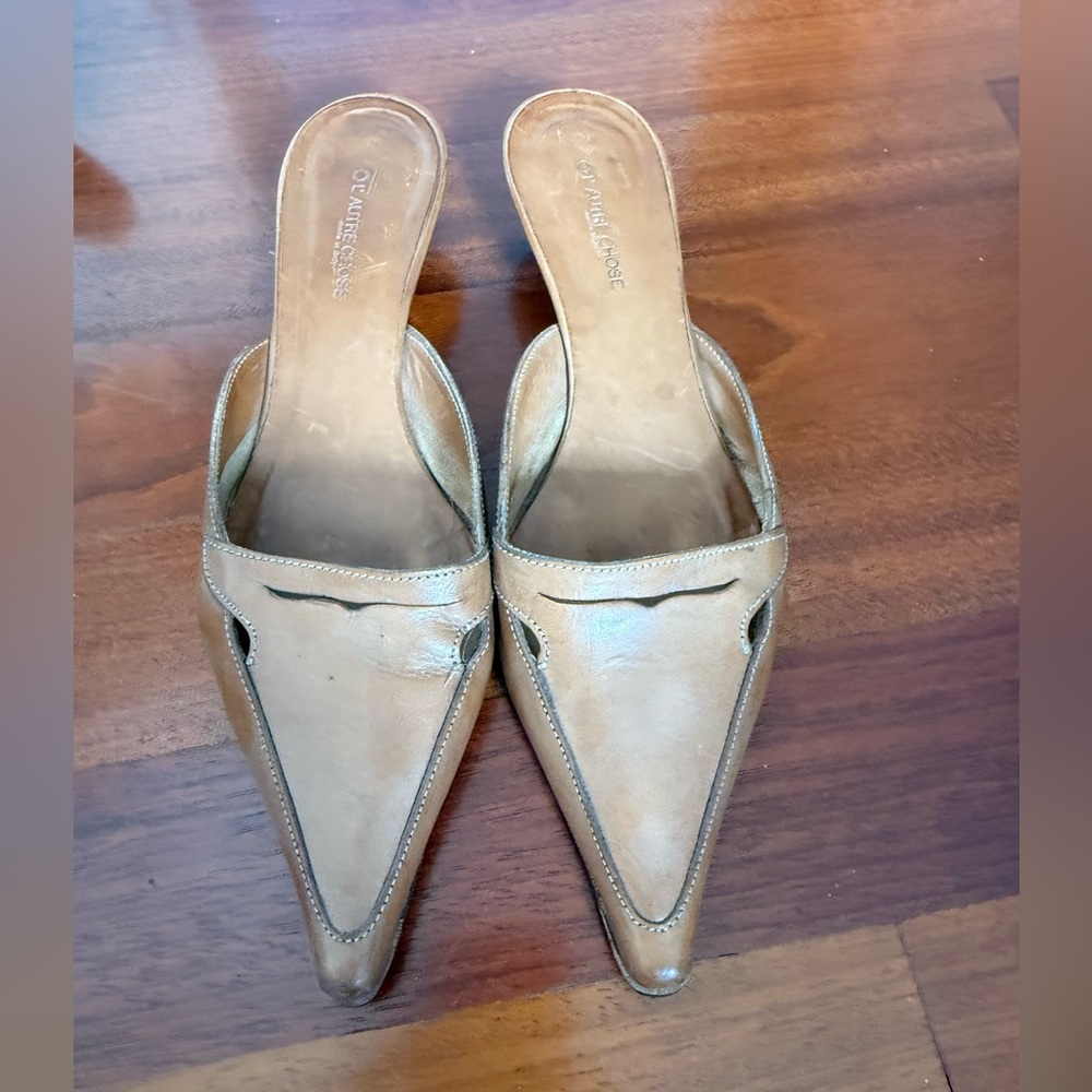 Tan Italian Leather Mules